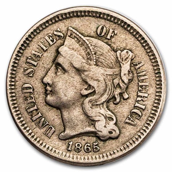 1865 3 Cent Nickel VF 1865 3 Cent Nickel VF
